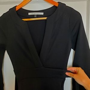 Black wool DVF wrap dress